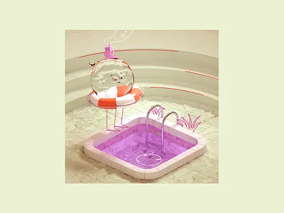 BE WATER MY FRIEND 2d 3d after effects animation comtemporary design geometry graphics loop motion