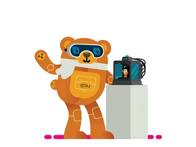 Cyber Bear 3D Printer 3d printer animal bear cyber robot