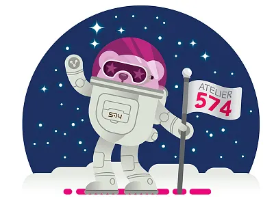 Cybear V05 Moon animal astronaut bear cyber moon robot space