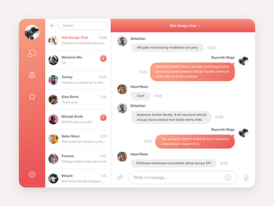 Daily Ui 013 Direct Messaging app chat clean dailyui designchallenge desktop direct flat message minimal ui ux