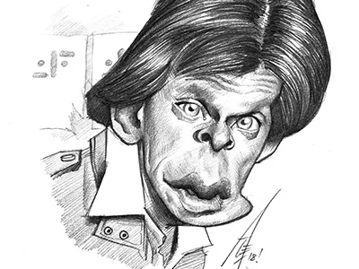 Mike Donovan (Mark Singer) from V 80s actor art caricatura caricature celebrity drawing movie portrait scifi series