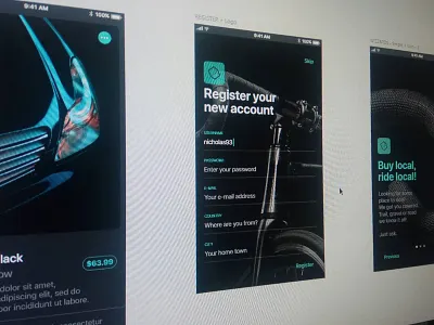 iOS 11 dark theme for Ionic 3 black blue dark green ios login product register