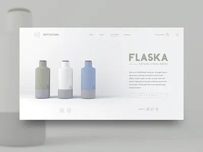 Flaska concept for Bottleliers 3d clean homedecor ui ux webdesign