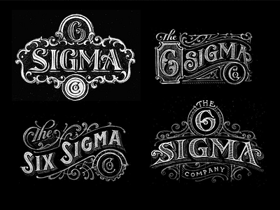 6 Sigma Company sketches caligraphy handlettering lettering logo logotype sketch typography vintage