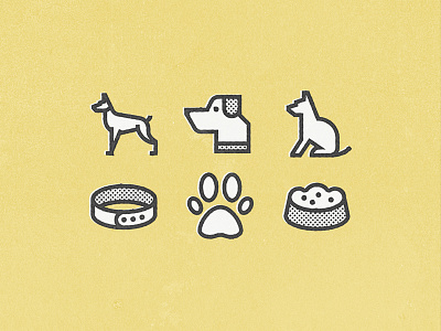 Veterinary for Flaticon part. II animal dog doggo food halftone icon line pack silouette texture veterinary