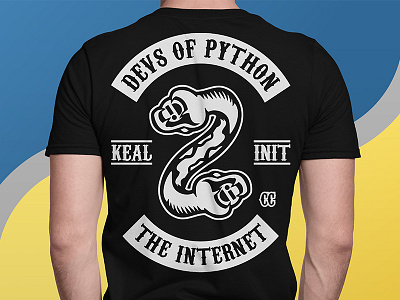 Devs Of Python T-Shirt biker code design developer development kealinit programming python tee tshirt