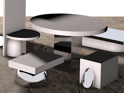 plywood / glass - sit with us. plz. 3d cd4 cinema cinema4d digital digitalart graphics minimalism