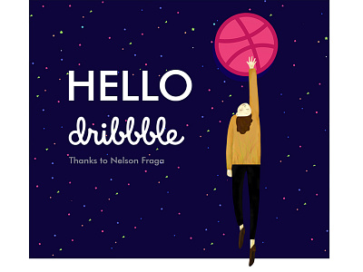 Hello Dribbble! dribbble first hello illustration message shot thank you