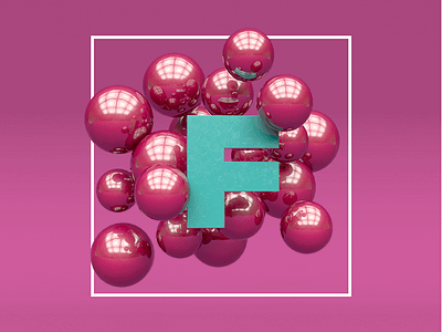 F-balls 3d balls floating found pink reflection render studio