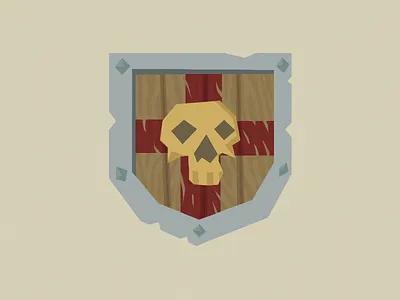 Shield of Timothy the Unlucky cross flat colours illustration link shield skull vector zelda