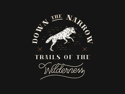 Down The Narrow Trails design hand crafted handmade nature product t shirt trails wilderness wolf