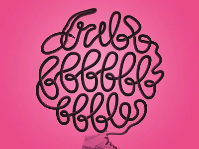 Dribbble Laces 3d laces lettering swirls texture type typography