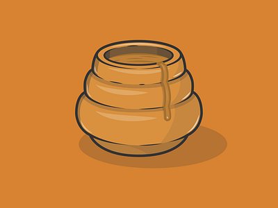 Honey pot bee dribbble flat honey icon illustration jar liquid pot shot sugar sweet