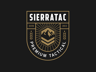 Sierratac Shield army badge branding gear identity military mountain seal shield sunburst tactical wreath