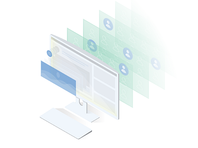 Enhance! computer csi digital illustration enhance gradients baby isometric