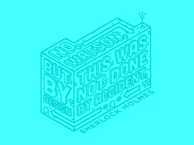 Aiga Quotes #02 build building design eye holmes icon isometric line outline quote sherlock vector