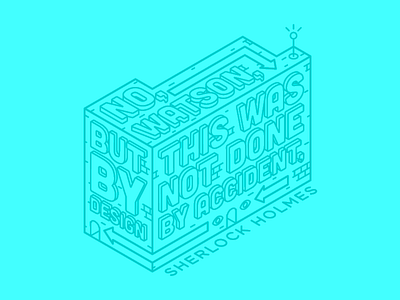 Aiga Quotes #02 build building design eye holmes icon isometric line outline quote sherlock vector