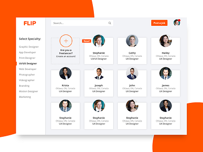 Freelancer App account app dashboard freelance hire job job board search ui uiux ux