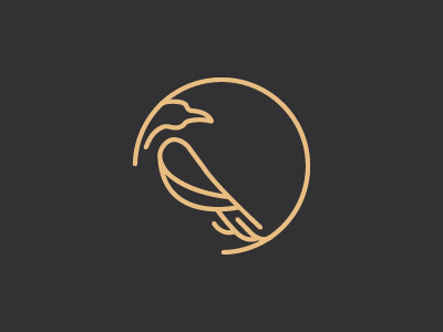 Raven branding identity illustration line logo logomark