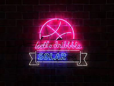Hello Dribbble 3d c4d design lights neon night