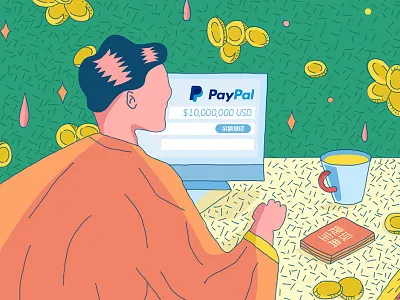 Free embodiment book coin computer cup illustration man withdraw