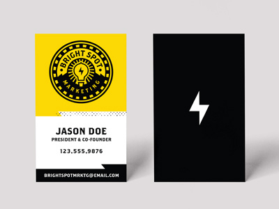 Brightspot Marketing Business Cards bolt bright bulb business card circle logo marketing