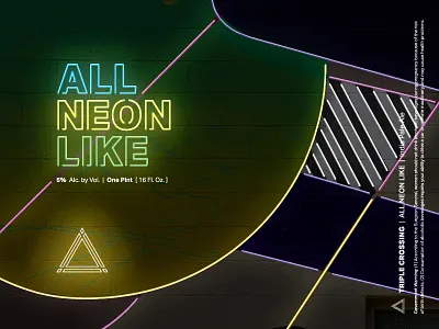 All Neon Like IPA ⟁ Triple Crossing beer beer label brewery can craft beer packaging triple crossing