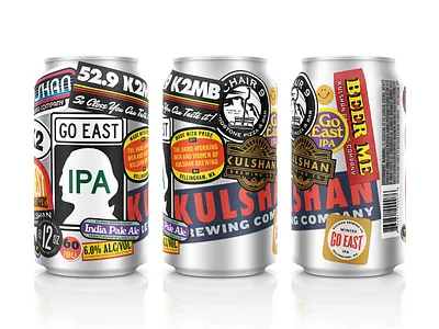 Go East IPA Can aluminum beer beverage brewery can collage ipa mockup stickers vintage
