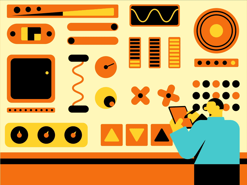 Analyzing Data animation character data design illustration vector