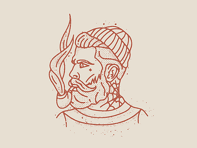 Old Salty badge design drawing hipster illustration koben kollective pirate sailor salty tattoo wacom