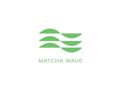 Matcha Wave green health leaf logo logo design matcha minimal tea wave wellness