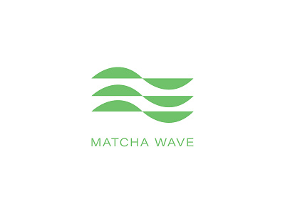 Matcha Wave green health leaf logo logo design matcha minimal tea wave wellness