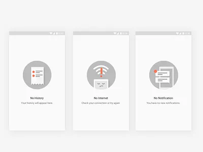 Empty States app empty state history illustration internet notification ui