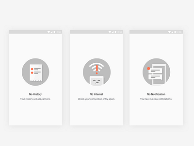 Empty States app empty state history illustration internet notification ui