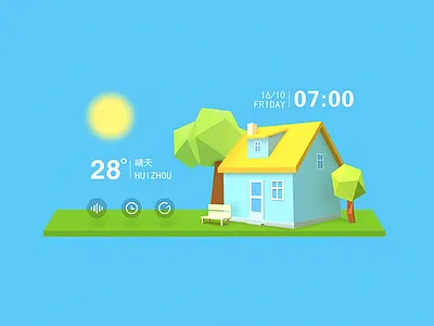 Weather illustration 2.5d color illustration isometric ui weather