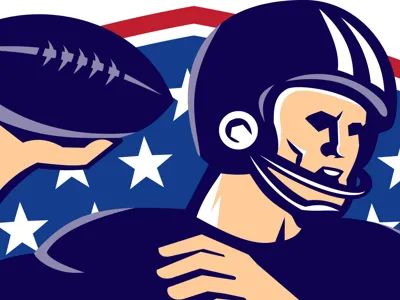 American Football Quarterback Ball Shield american ball football grid iron gridiron passing player quarterback retro rugby shield stars