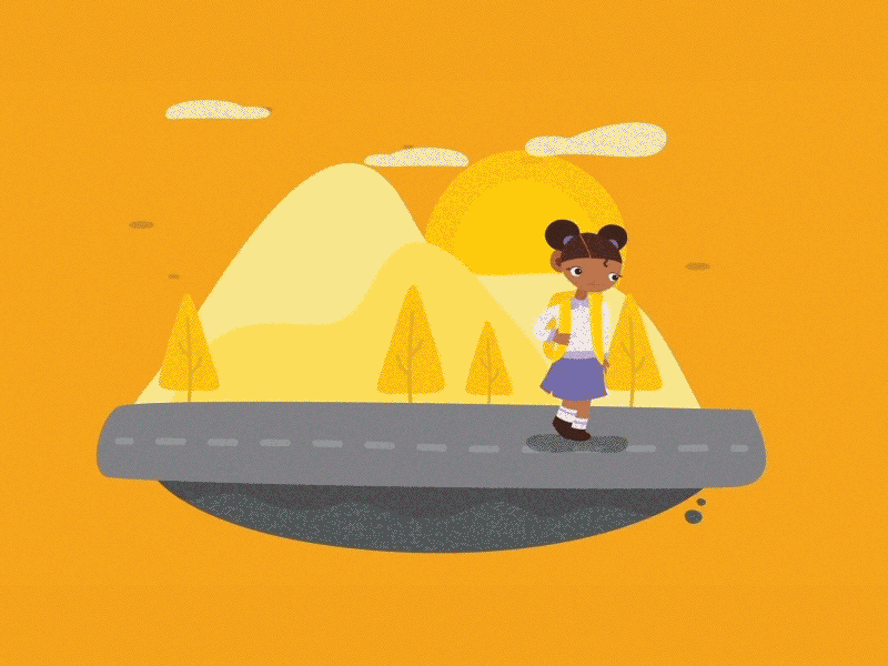 Kika walking 2d aftereffects animation character design gif motion rubberhose shapes texture typewriter