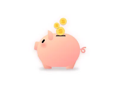 Piggy Bank animal bank coin illustration money pig sketch