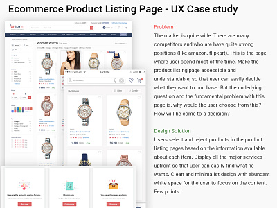 Ecommerce Product Listing Page - UX Case study | UI branding information architecture interaction design ios mobile product design ui ux ux case study visual design website