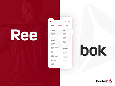 Reebok Crossfit Concept - Menu page e commerce responsive design ui ux website
