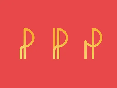 P Icon abstract curves geometric gradient icon line minimal p red vector yellow