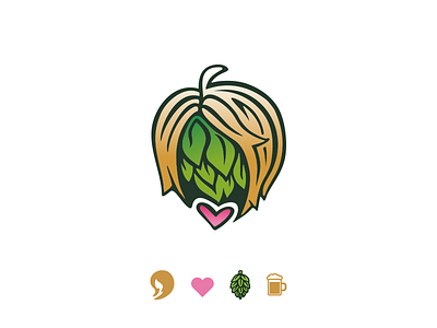 Her Beerlove beer brand branding corporate identity girl graphic design hop logo logo design love mark