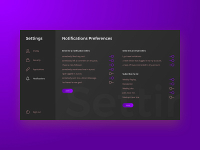 Daily UI 007 - Settings 007 challenge daily daily ui dailyui design email interface notifications preferences settings ui