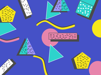 90's inspired illustration 90s colour illustratio shape ui