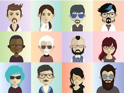 Avatars character face vector avatars