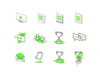 Paris Ouest La Défense - Icons branding desktop flat icons identity paris pictos ui web white