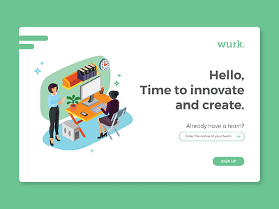 Wurk. Log In free illustration isometric log in log in design ui ui design uix