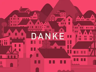 Thank you buildings illustration thanks