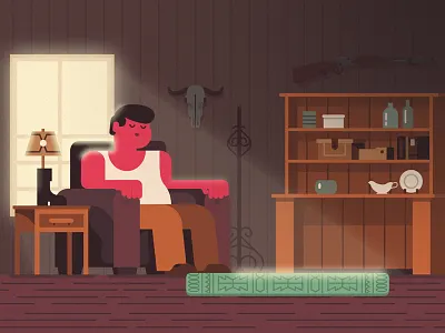 Sleep illustration light sleep west western