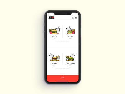 Push for Burger app burger clean delivery eat food illustration mobile simple ui